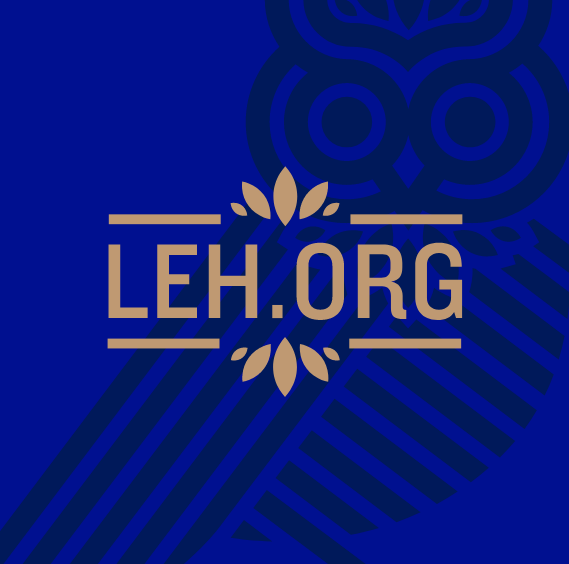 louisiana endowment for humanities url and logo on blue background