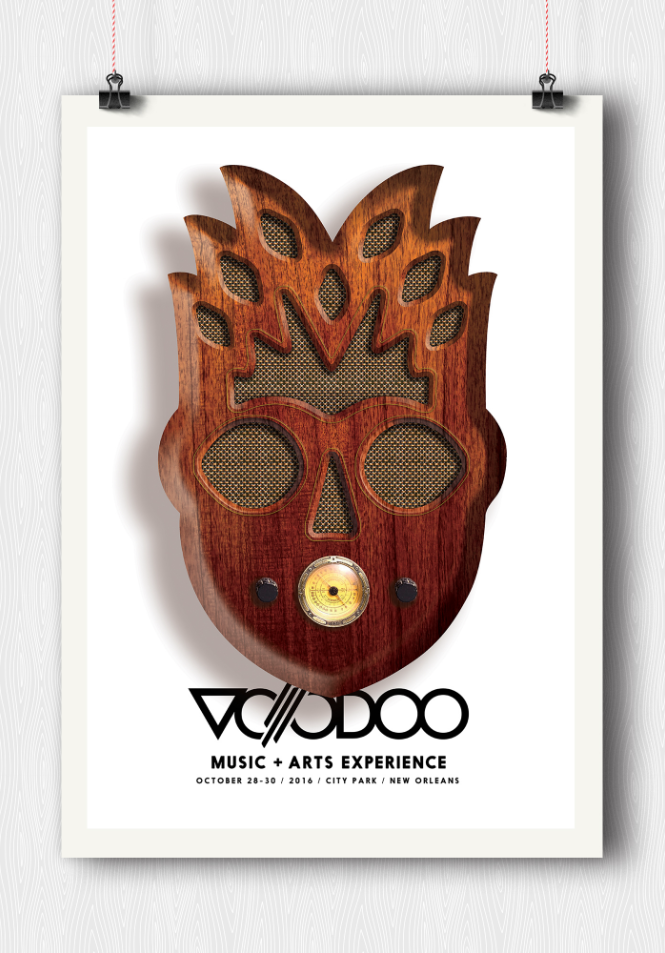 voodoo music festival posters displayed with clips
